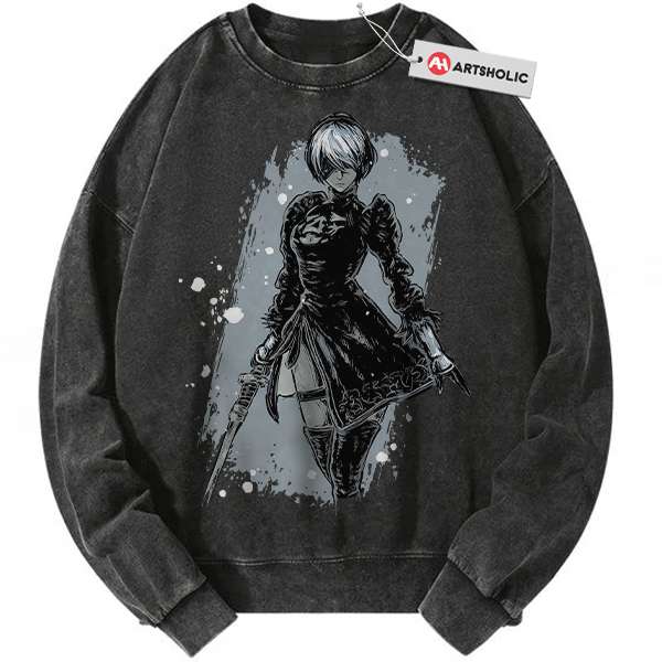 2B NieR:Automata Sweatshirt, Game Sweatshirt, Vintage Sweater