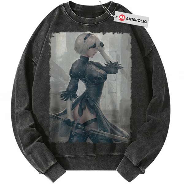 2B Sweatshirt, NieR:Automata Sweatshirt, Game Sweatshirt, Vintage Sweater