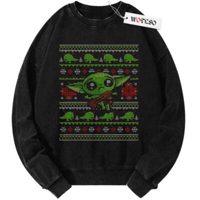 Baby Yoda Sweater, Star Wars Sweater, Christmas Sweater, Vintage Sweater, Christmas Movie Christmas Sweater