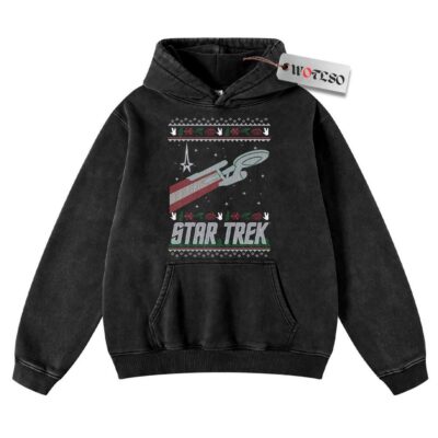 Hoodie, Star Trek Hoodie, Christmas Hoodie, Vintage Hoodie, Christmas Movie Christmas Hoodie