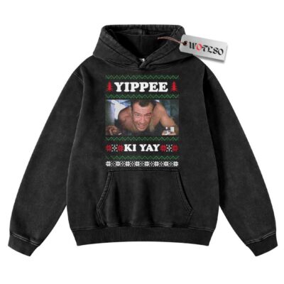 Yippee Ki‐Yay Hoodie, Die Hard Hoodie, Christmas Hoodie, Vintage Hoodie, Christmas Movie Christmas Hoodie