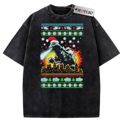 Vintage Tee, Godzilla Vintage Tee, Christmas Vintage Tee, Vintage Vintage Tee, Christmas Movie Christmas Vintage Tee