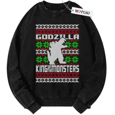 Sweater, Godzilla Sweater, Christmas Sweater, Vintage Sweater, Christmas Movie Christmas Sweater