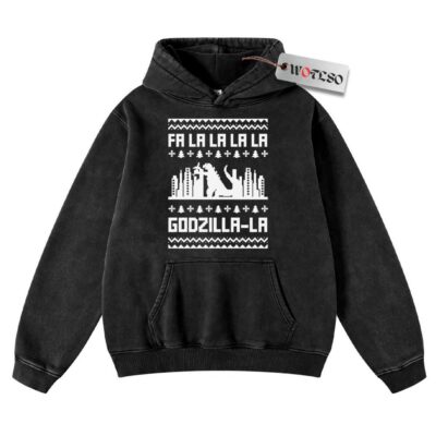 Hoodie, Godzilla Hoodie, Christmas Hoodie, Vintage Hoodie, Christmas Movie Christmas Hoodie