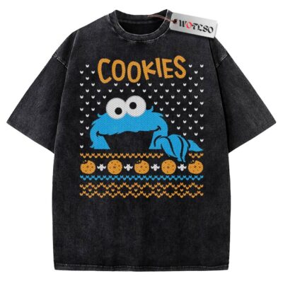 Cookie Monster Vintage Tee, Sesame Street Vintage Tee, Christmas Vintage Tee, Vintage Vintage Tee, Christmas Movie Christmas Vintage Tee