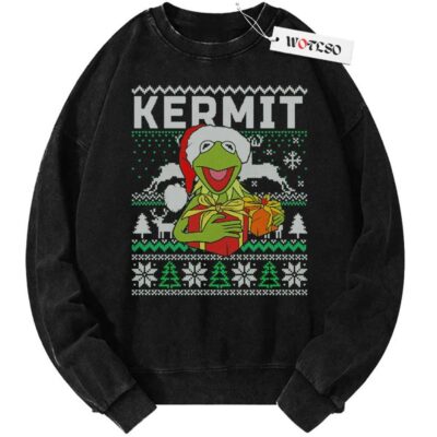 Kermit the Frog Sweater, Sesame Street Sweater, Christmas Sweater, Vintage Sweater, Christmas Movie Christmas Sweater