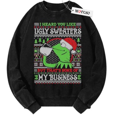 Kermit the Frog Sweater, Sesame Street Sweater, Christmas Sweater, Vintage Sweater, Christmas Movie Christmas Sweater