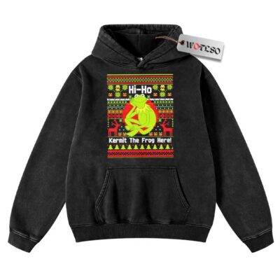 Kermit the Frog Hoodie, Sesame Street Hoodie, Christmas Hoodie, Vintage Hoodie, Christmas Movie Christmas Hoodie