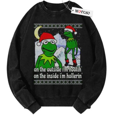 Kermit the Frog Sweater, Sesame Street Sweater, Christmas Sweater, Vintage Sweater, Christmas Movie Christmas Sweater