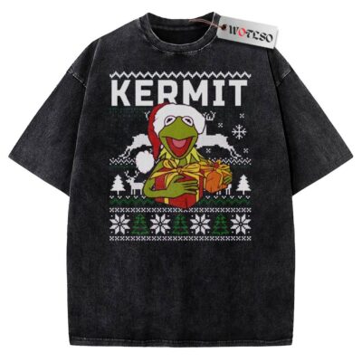 Kermit the Frog Vintage Tee, Sesame Street Vintage Tee, Christmas Vintage Tee, Vintage Vintage Tee, Christmas Movie Christmas Vintage Tee