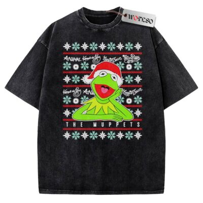 Kermit the Frog Vintage Tee, Sesame Street Vintage Tee, Christmas Vintage Tee, Vintage Vintage Tee, Christmas Movie Christmas Vintage Tee