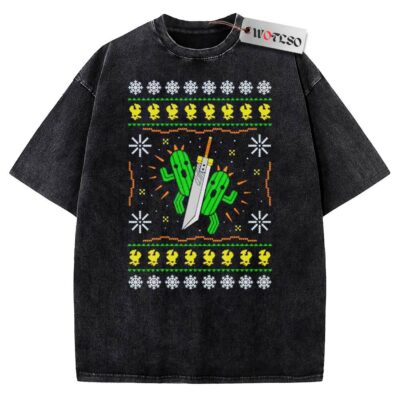 Fantasy Cactuar Ugly Christmas Vintage Tee