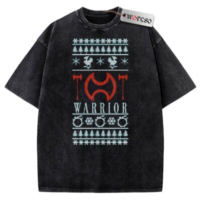 Final Fantasy XIV Warrior Ugly Christmas Vintage Tee