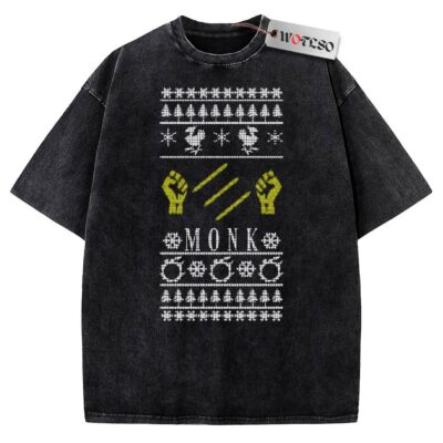 Final Fantasy XIV Monk Ugly Christmas Vintage Tee