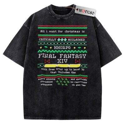 Final Fantasy XIV Ugly Christmas Vintage Tee