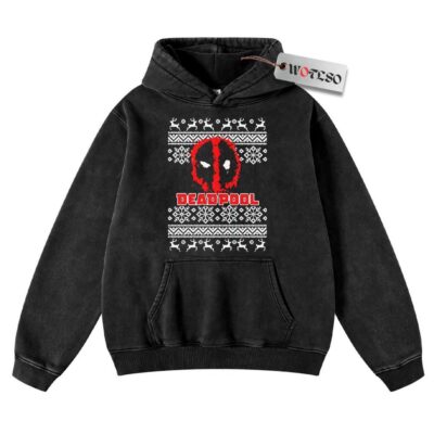 Hoodie, Deadpool Hoodie, Christmas Hoodie, Vintage Hoodie, Christmas Movie Christmas Hoodie