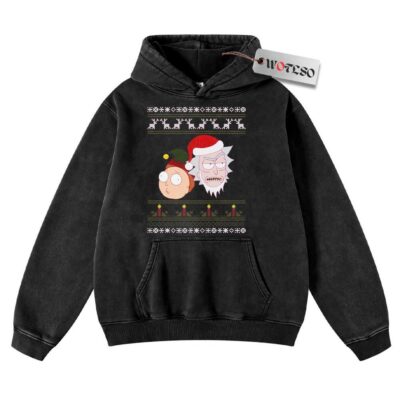 Hoodie, Rick and Morty Hoodie, Christmas Hoodie, Vintage Hoodie, Christmas Movie Christmas Hoodie