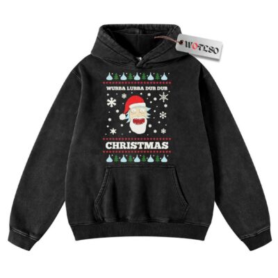 Hoodie, Rick and Morty Hoodie, Christmas Hoodie, Vintage Hoodie, Christmas Movie Christmas Hoodie