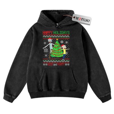 Hoodie, Rick and Morty Hoodie, Christmas Hoodie, Vintage Hoodie, Christmas Movie Christmas Hoodie