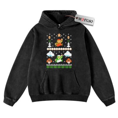 Mario Hoodie, Supper Mario Hoodie, Christmas Hoodie, Vintage Hoodie, Christmas Movie Christmas Hoodie