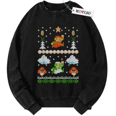 Mario Sweater, Supper Mario Sweater, Christmas Sweater, Vintage Sweater, Christmas Movie Christmas Sweater