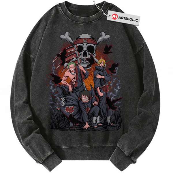 Akatsuki x One Piece Sweatshirt, Anime Sweatshirt, Vintage Sweater