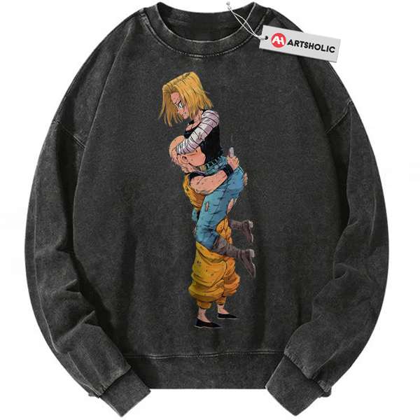 Android 18 Sweatshirt, Krillin Sweatshirt, Dragon Ball Z Sweatshirt, DBZ Sweatshirt, Anime Sweatshirt, Vintage Sweater