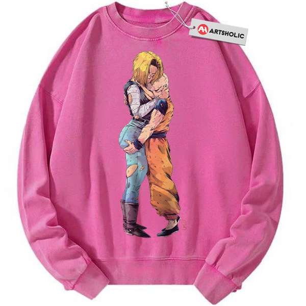 Android 18 Sweatshirt, Krillin Sweatshirt, Dragon Ball Z Sweatshirt, DBZ Sweatshirt, Anime Sweatshirt, Vintage Sweater