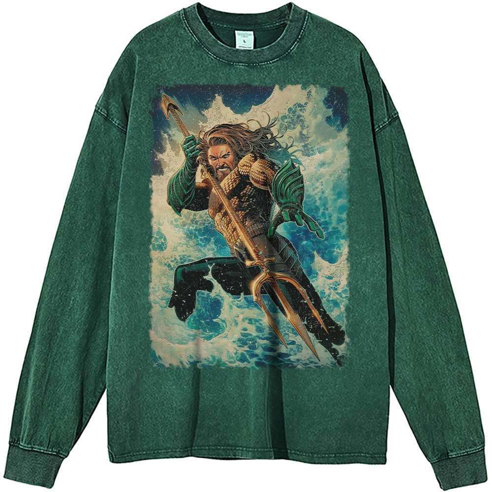 Aquaman Long Sleeve, DC Comics Long Sleeve, Vintage Long Sleeve Tee