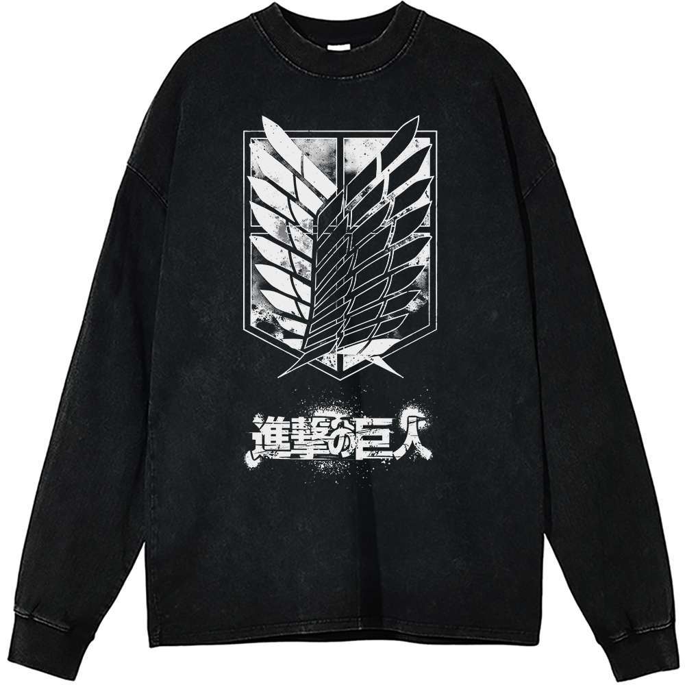 Attack On Titan Long Sleeve, Anime Long Sleeve, Vintage Long Sleeve Tee