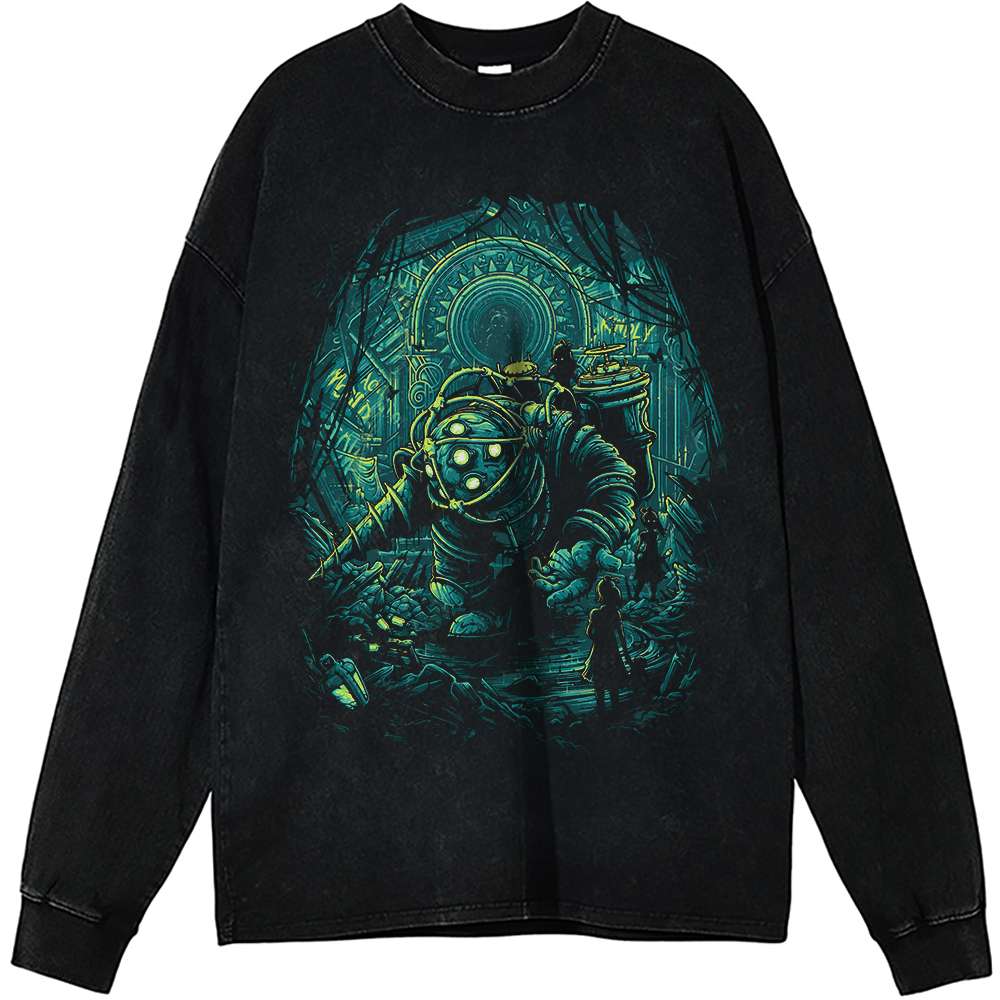 Bioshock Long Sleeve, Game Long Sleeve, Vintage Long Sleeve Tee