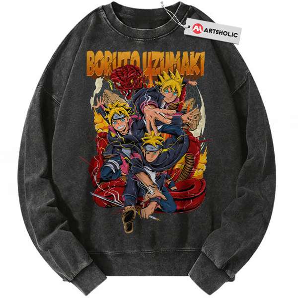 Boruto Uzumaki Sweatshirt, Naruto Sweatshirt, Anime Sweatshirt, Vintage Sweater