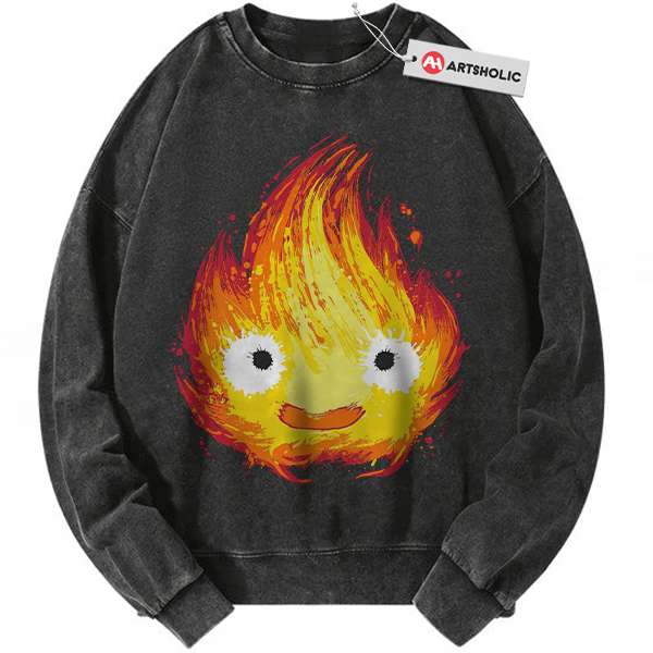 Calcifer Sweatshirt, Howl's Moving Castle Sweatshirt, Studio Ghibli Sweatshirt, Anime Sweatshirt, Vintage Sweater