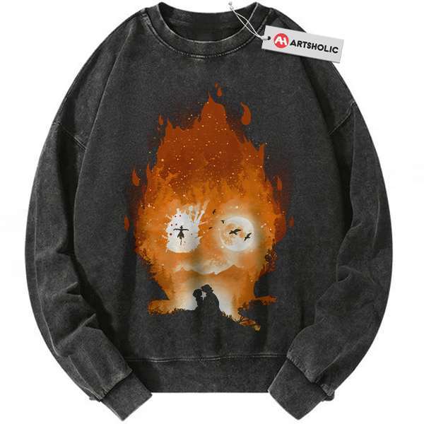 Calcifer Sweatshirt, Howl's Moving Castle Sweatshirt, Studio Ghibli Sweatshirt, Anime Sweatshirt, Vintage Sweatshirt