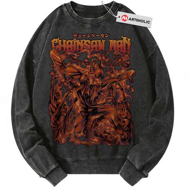 Chainsaw Man Sweatshirt. Anime Sweatshirt, Vintage Sweater