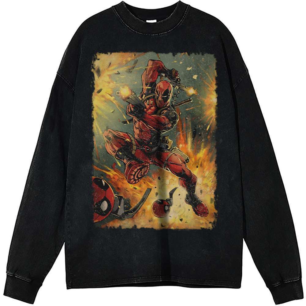 Deadpool Long Sleeve, Marvel Comics Long Sleeve, Vintage Long Sleeve Tee