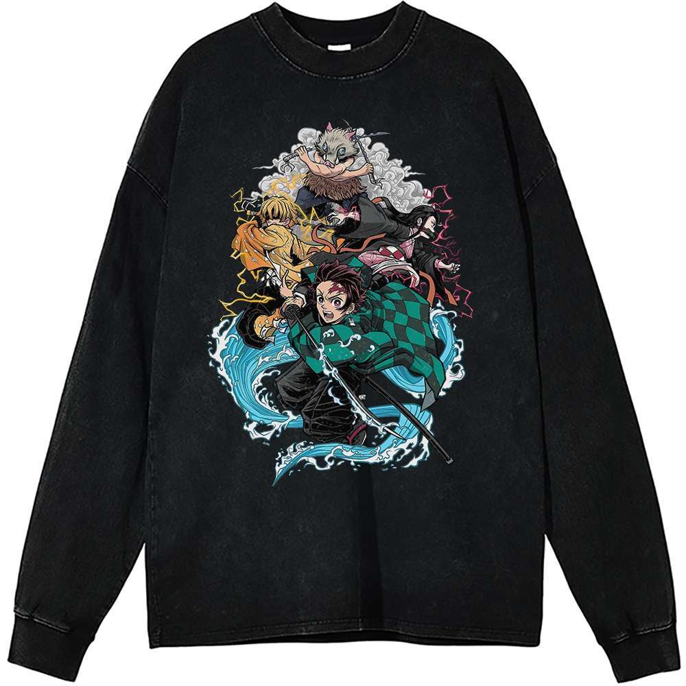 Demon Slayer Long Sleeve, Anime Long Sleeve, Vintage Long Sleeve Tee