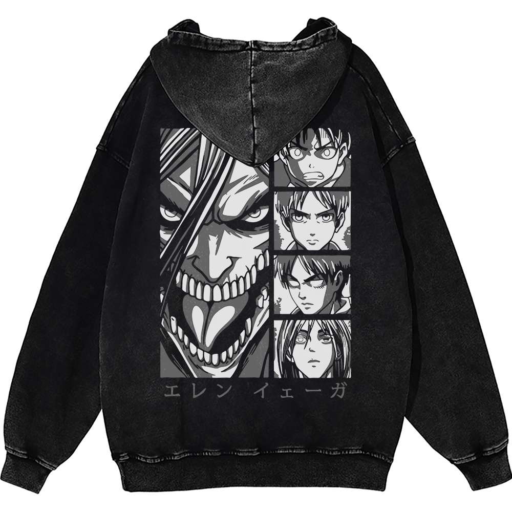 Eren Yeager Hoodie, Attack On Titan Hoodie, Anime Hoodie, Vintage Hoodie