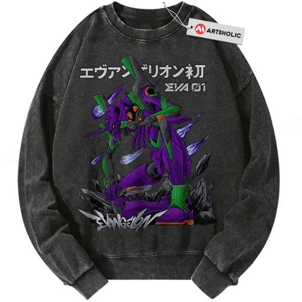 Eva-01 Sweatshirt, Neon Genesis Evangelion Sweatshirt, Anime Sweatshirt, Vintage Sweater