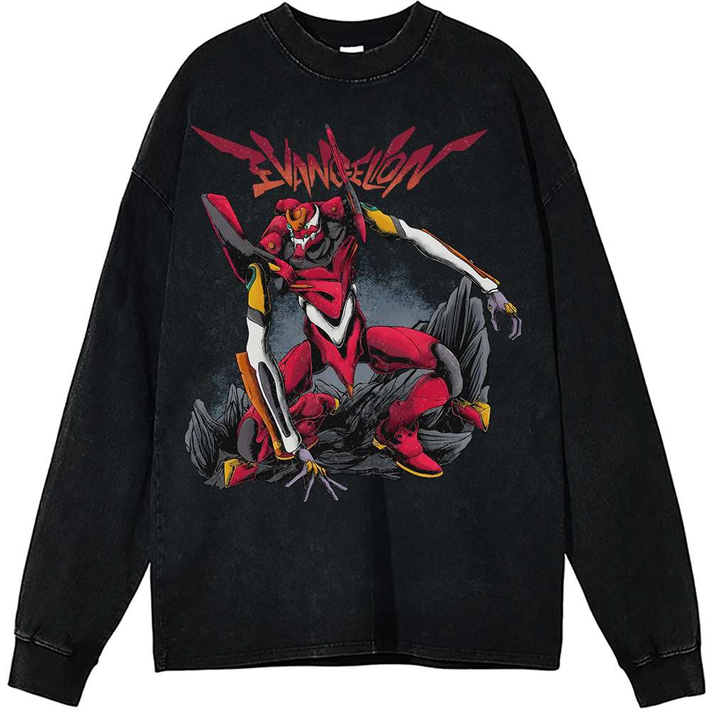 Eva-02 Neon Genesis Evangelion Long Sleeve, Anime Long Sleeve, Vintage Long Sleeve Tee