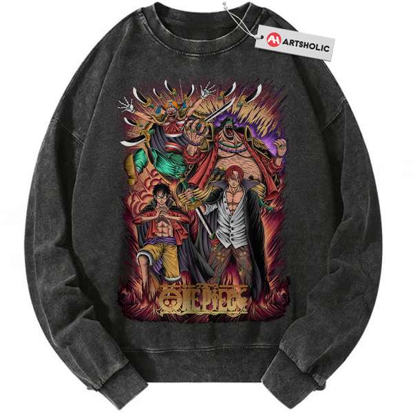 Four Emperors One Piece Sweatshirt, Anime Sweatshirt, Vintage Sweater