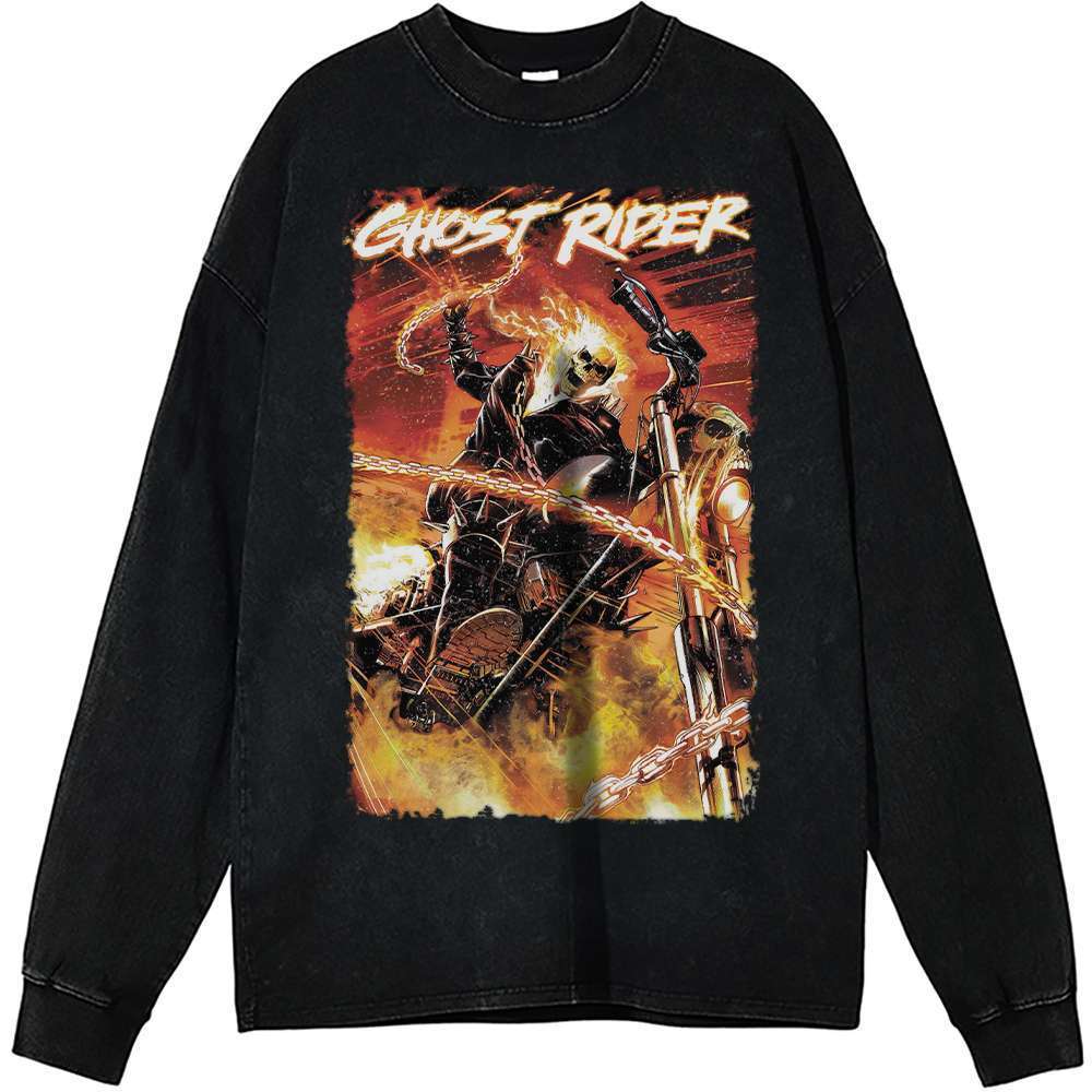 Ghost Rider Long Sleeve, Marvel Comics Long Sleeve, Vintage Long Sleeve Tee