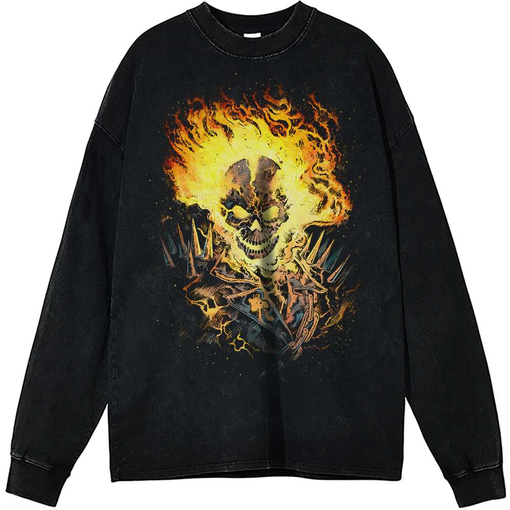 Ghost Rider Long Sleeve, Marvel Comics Long Sleeve, Vintage Long Sleeve Tee