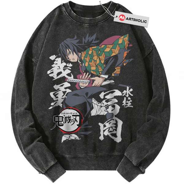 Giyu Tomioka Sweatshirt, Demon Slayer Sweatshirt, Anime Sweatshirt, Vintage Sweatshirt