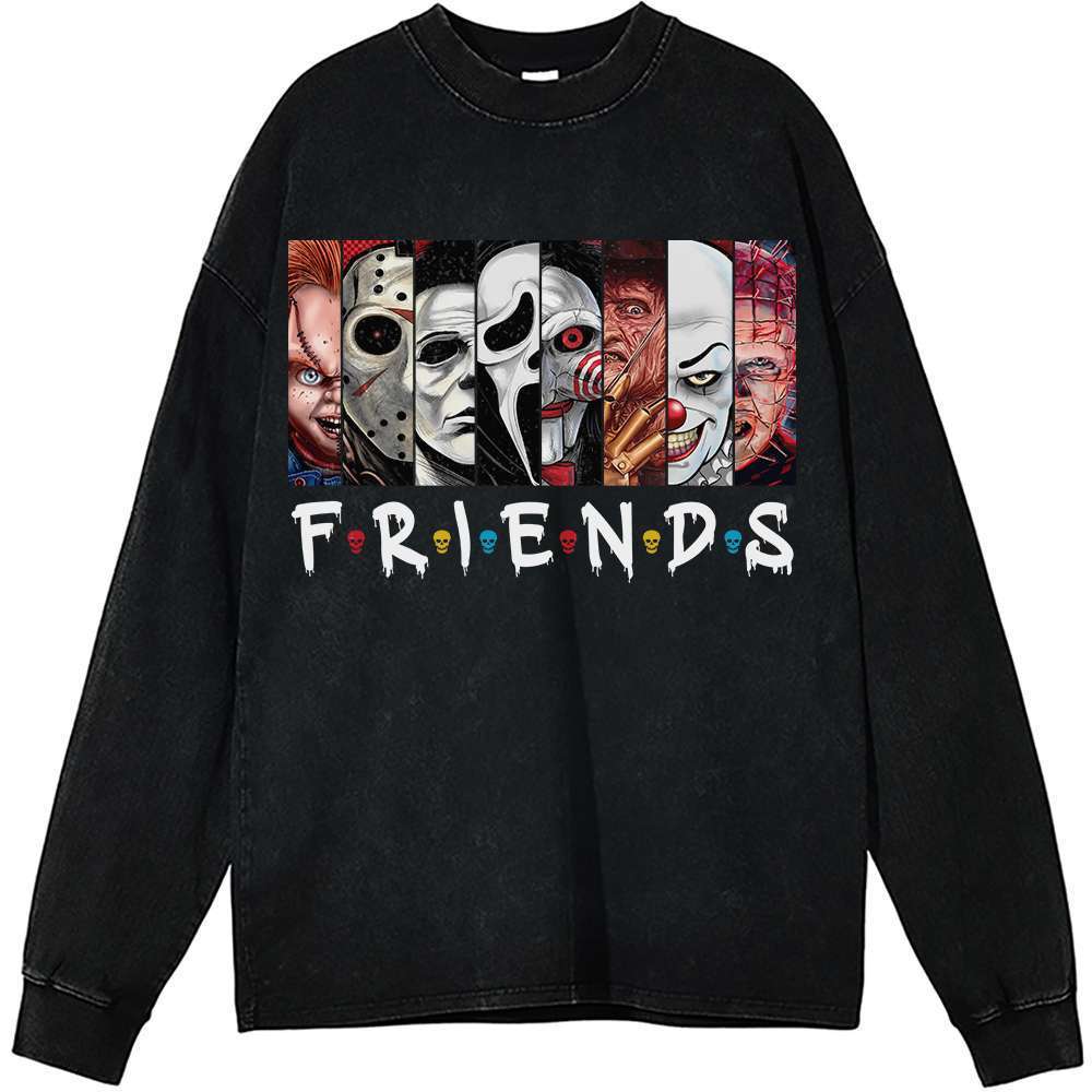 Horror Friends Long Sleeve, Movie Long Sleeve, Vintage Long Sleeve Tee