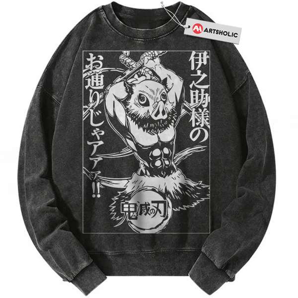 Inosuke Hashibira Sweatshirt, Demon Slayer Sweatshirt, Anime Sweatshirt, Vintage Sweater