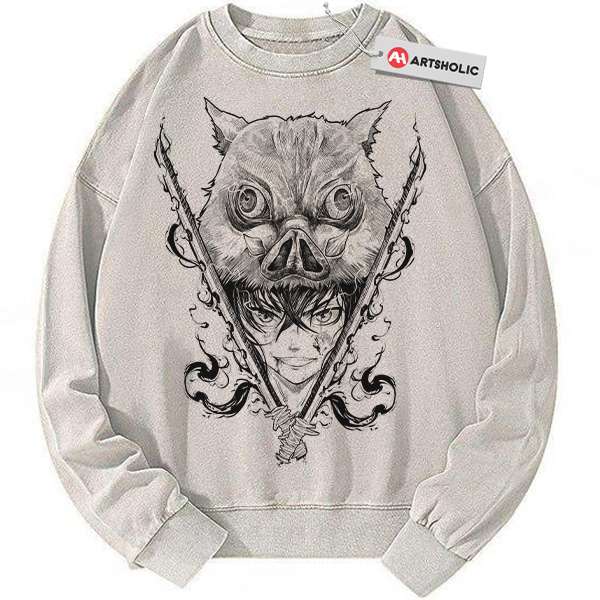 Inosuke Hashibira Sweatshirt, Demon Slayer Sweatshirt, Anime Sweatshirt, Vintage Sweater