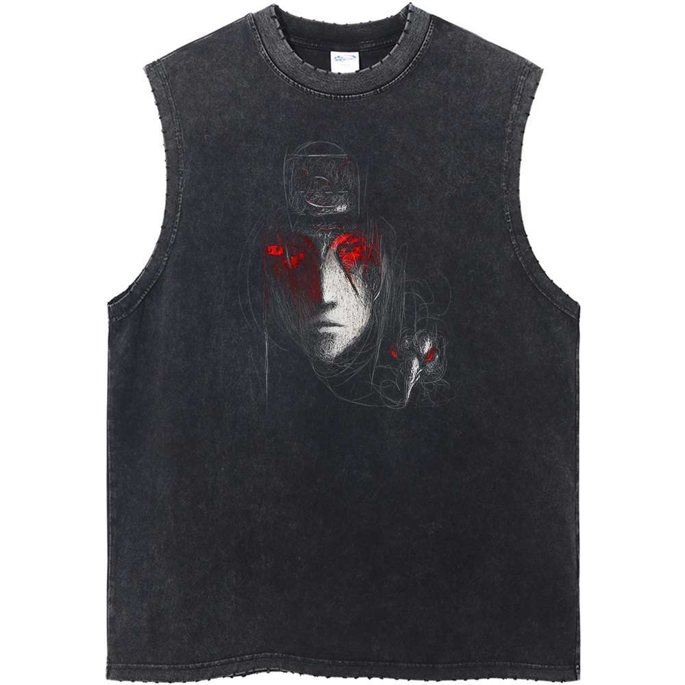 Itachi Uchiha Akatsuki Naruto Anime Vintage Unisex Tank Top