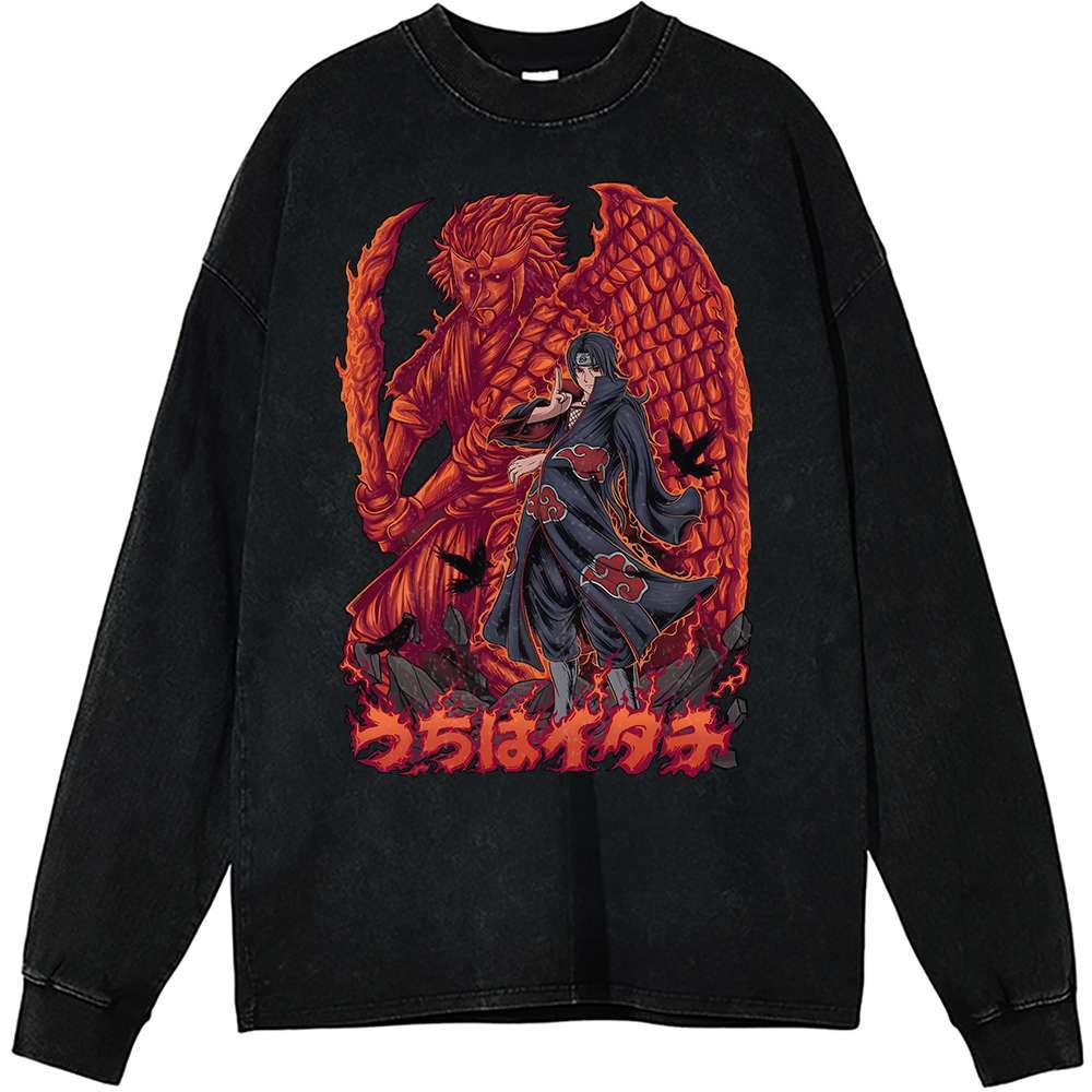 Itachi Uchiha Long Sleeve, Akatsuki Long Sleeve, Naruto Long Sleeve, Anime Long Sleeve, Vintage Long Sleeve Tee