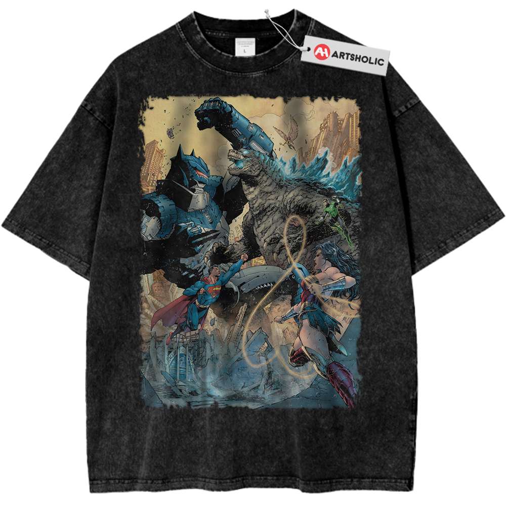 Justice League vs Godzilla Shirt, DC Comics Shirt, Vintage T-Shirt